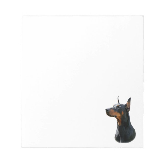 Bloco De Notas Doberman Pinscher head Notepad (Frente)