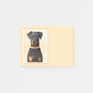 Bloco De Notas Doberman Pinscher Pintura Original Descortada