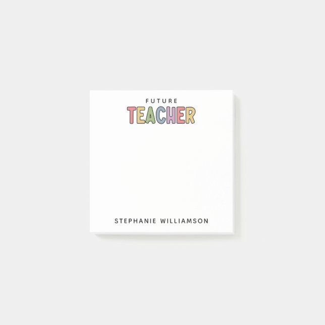 Bloco De Notas Docente Futuro Personalizado Corajoso (Frente)