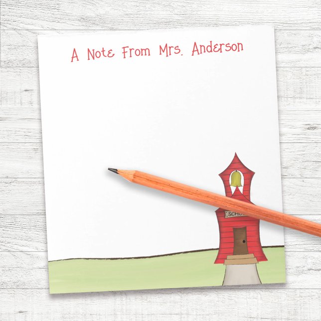 Bloco De Notas Docente na Casa da Escola Personalizada (Teacher classroom personalized notepad.)