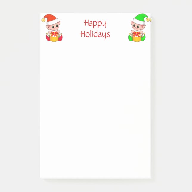 Bloco De Notas Doces Elfos de Natal em Branco (Frente)
