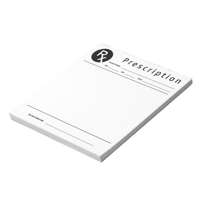 Bloco De Notas Doctor Prescription Notepad – Editable Doctor RX  (Invertido)