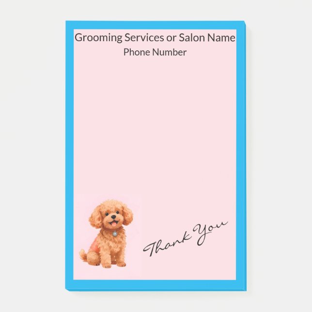 Bloco De Notas Dog Grooming Personalized Modern Collection (Frente)