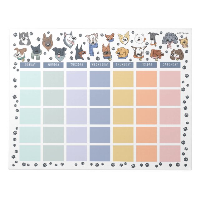 Bloco De Notas Dog Lover Open Dated Desk Calendar Notepad (Frente)