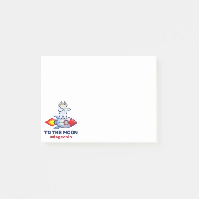 Bloco De Notas Dogecoin Para A Cripto De Cães De Cães De Foguete (Frente)