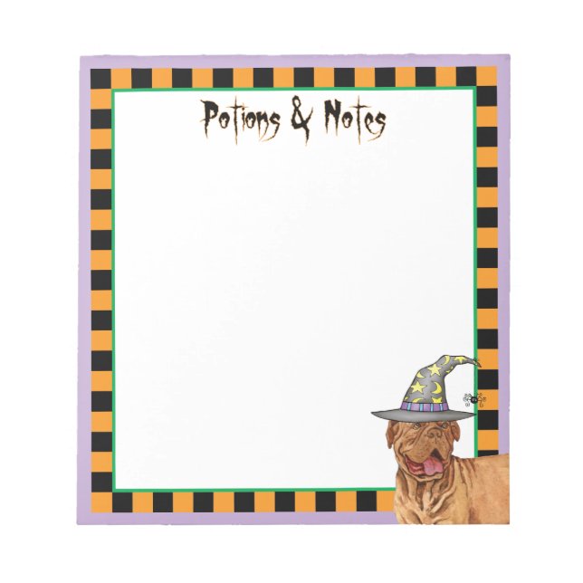 Bloco De Notas Dogue de Bordeaux Witch (Frente)