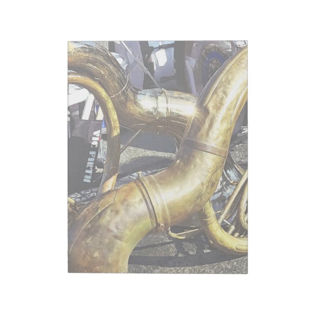 Bloco De Notas Dois Sousaphones E Tambores (Invertido)