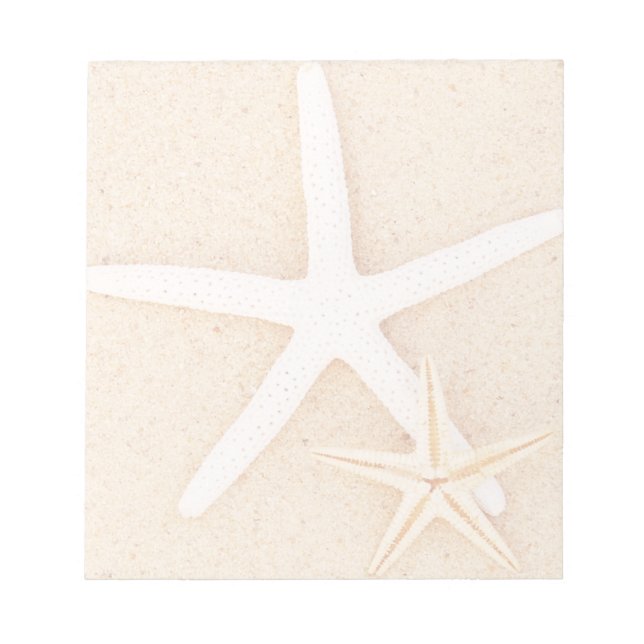 Bloco De Notas Dois Starfish em uma praia (Frente)