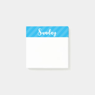 Bloco De Notas Domingo - Azul - Dias da Semana - Postar Notas