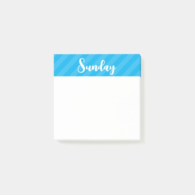 Bloco De Notas Domingo - Azul - Dias da Semana - Postar Notas (Frente)