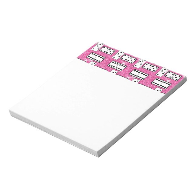 Bloco De Notas Domino Pieces Dominoes Board Game Pink Glitter (Invertido)
