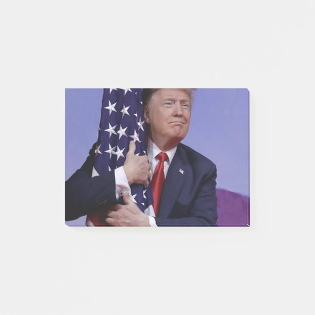 Bloco De Notas Donald Trump e a Bandeira dos EUA (Frente)