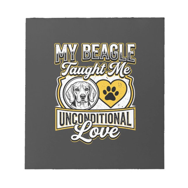 Bloco De Notas Dono de cachorro Beagle Amor Incondicional (Frente)