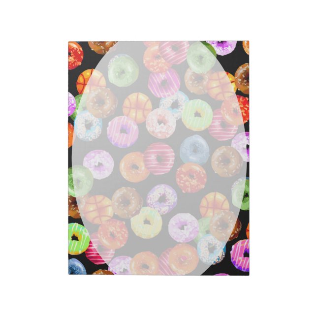 Bloco De Notas Donuts seamless pattern + your backgr. & ideas (Invertido)