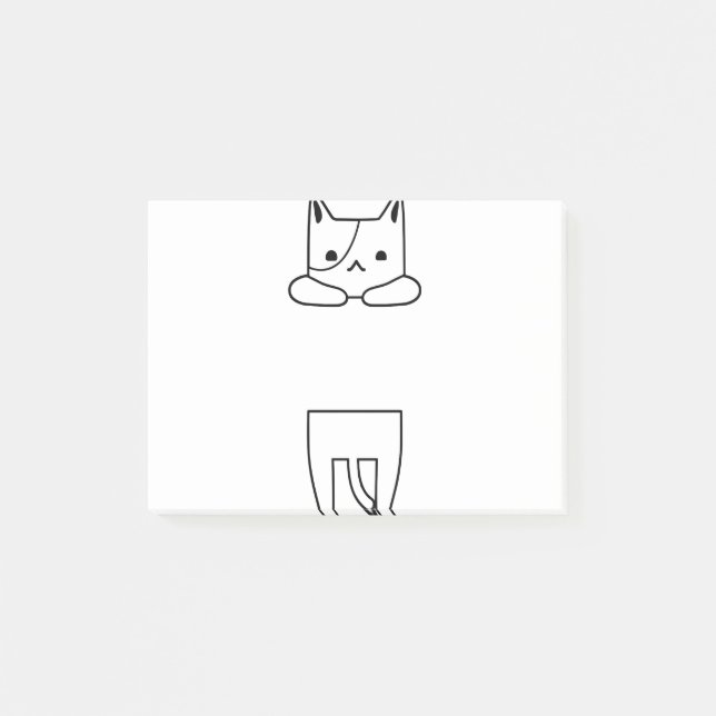 Bloco De Notas Doodle Gato Prendido Cat 2 (Frente)