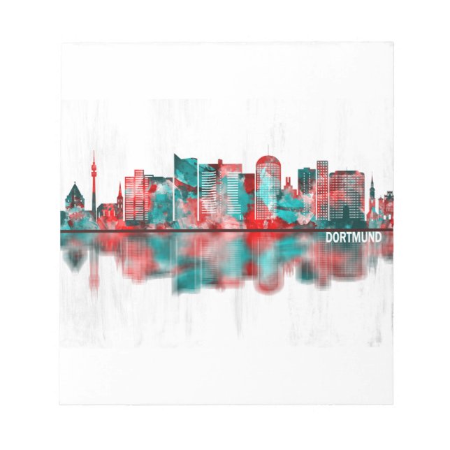 Bloco De Notas Dortmund Germany Skyline (Frente)