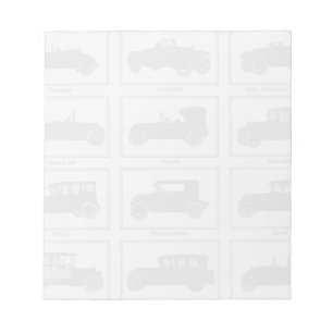 Bloco de notas dos automóveis do vintage