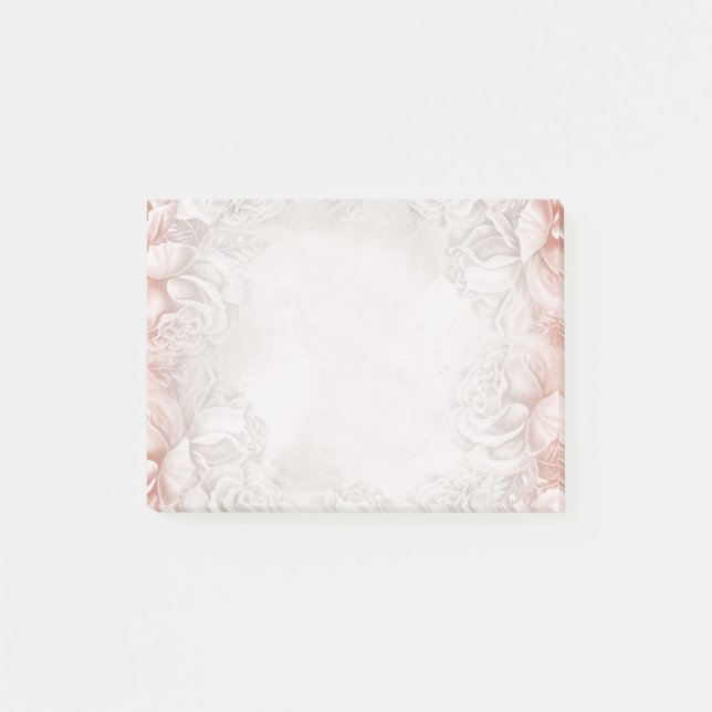 Bloco De Notas Dos rosas ingleses fumarentos do pêssego do (Frente)