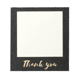 Bloco De Notas Dourada caligrafia Obrigado com pontos no Preto Fa