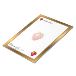 Bloco De Notas Dourada Fruta moderna adicione seu texto