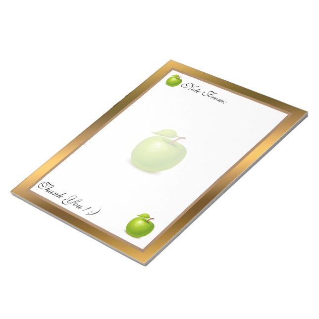 Bloco De Notas Dourada Fruta moderna adicione seu texto (Inclinado)