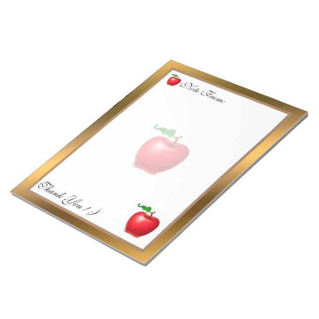 Bloco De Notas Dourada Fruta moderna adicione seu texto (Inclinado)