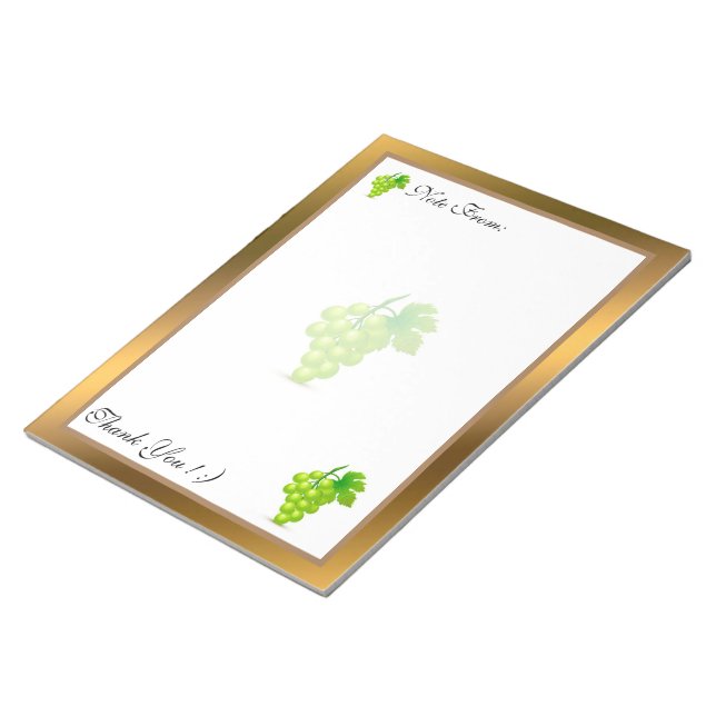 Bloco De Notas Dourada Fruta moderna adicione seu texto (Inclinado)