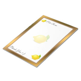 Bloco De Notas Dourada Fruta moderna adicione seu texto