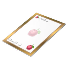 Bloco De Notas Dourada Fruta moderna adicione seu texto