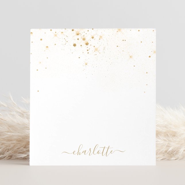 Bloco De Notas Dourada Glitter Sparkly Elegante - Script Glamoros (Criador carregado)