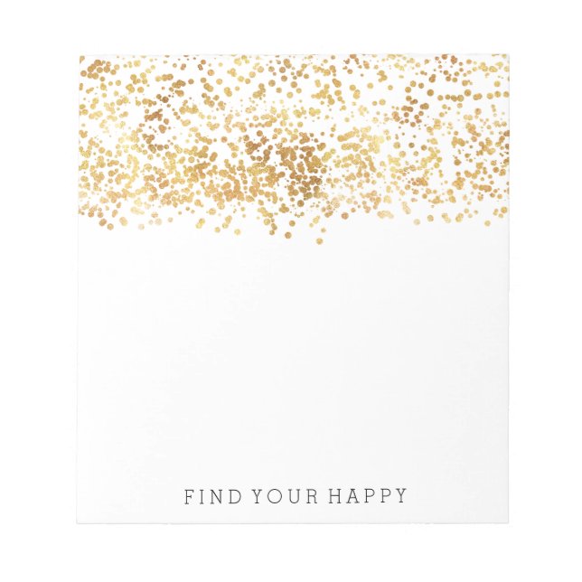 Bloco De Notas Dourada Glitzy Confetti (Frente)