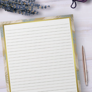 Bloco De Notas Dourada Regra de Largura das Linhas Marrons de 8,5