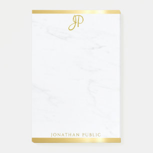 Bloco De Notas Dourado E Marble Moderno, Simples Modelo Elegante