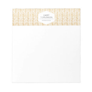 Bloco de notas Dourado HERRINGBONE/CHEVRON TRABALH