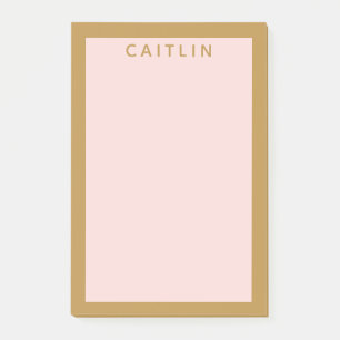 Bloco De Notas Dourado personalizado e rosa-pinto