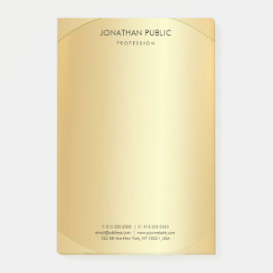 Bloco De Notas Dourado visual moderno e minimalista brilhante