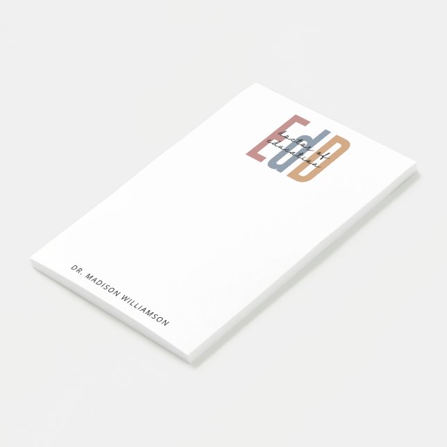 Bloco De Notas Doutorado Personalizado Em Educação (Inclinado)