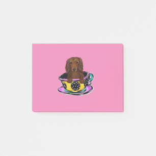 Bloco De Notas Doxie Vermelha de Cabelo Comprido