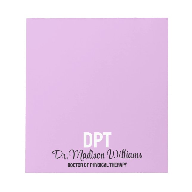 Bloco De Notas DPT Personalizado Doutorado em Presente de Terapia (Frente)