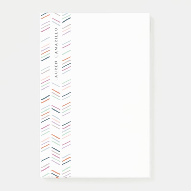 Bloco De Notas Drach Herringbone Personalizado Posto-It - Fuchsia (Frente)