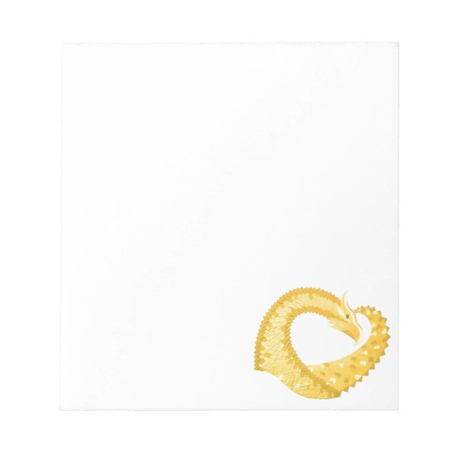 Bloco De Notas Dragão amarelo no branco (Frente)