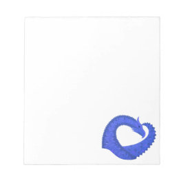 Bloco De Notas Dragão azul no branco