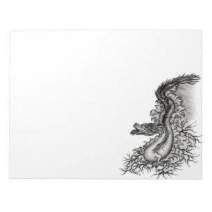 Bloco De Notas Dragão chinês, Design preto e branco