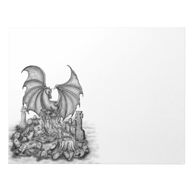 Bloco De Notas Dragão com Zombie (Frente)