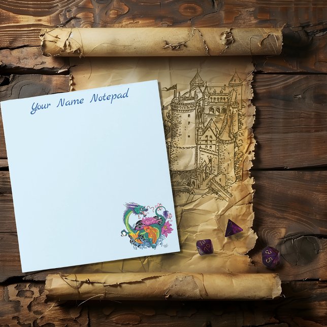 Bloco De Notas Dragão de Água Chinês Peixe Koi (Criador carregado)