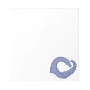 Bloco De Notas Dragão de cinza azul em branco