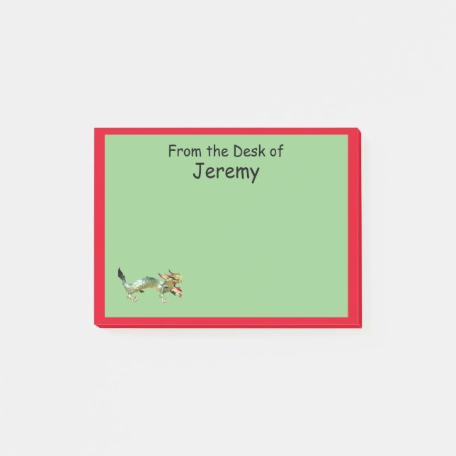 Bloco de Notas - Dragão e Borda Vermelha (Frente)