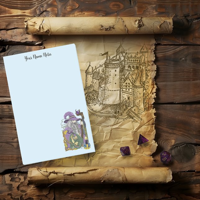 Bloco De Notas Dragão Mágico Celta Fantasia Roxo (Criador carregado)