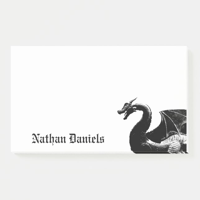 Bloco De Notas Dragão Mítico Personalizado (Frente)