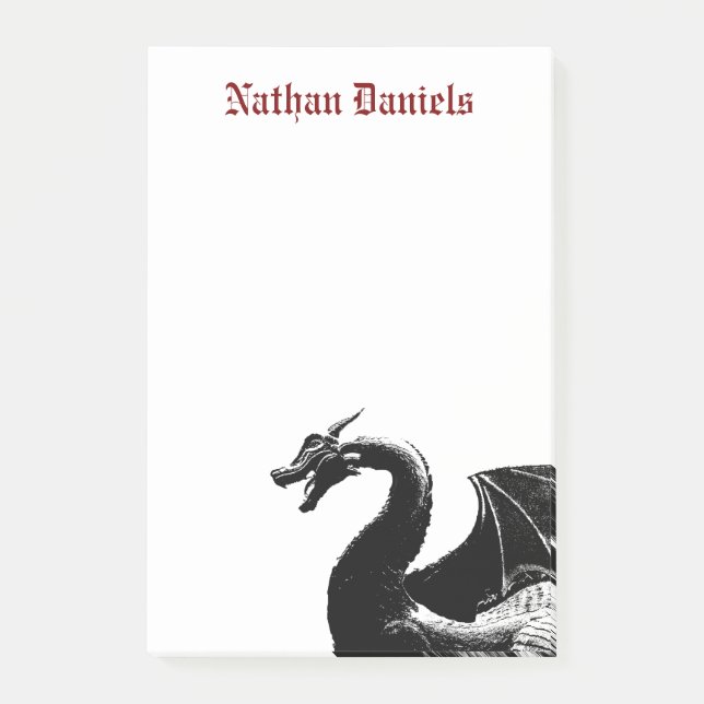 Bloco De Notas Dragão Mítico Personalizado (Frente)
